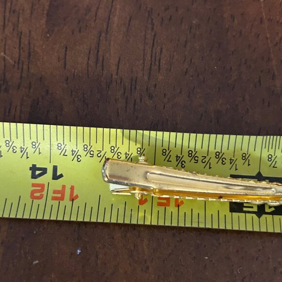 Vintage Sweater Clip Curb Chain Prong Set Acrylic Rhinestones 1950s-1960s - Picture 13 of 13